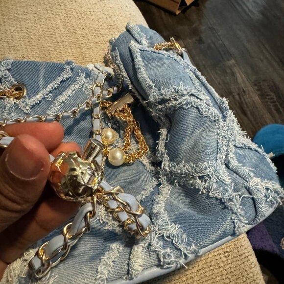 Neiman Marcus Blue Denim Bucket Bag - Picture 5 of 9